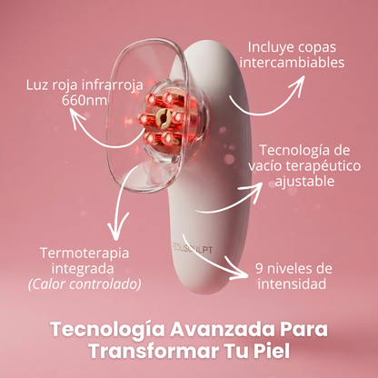 RedSculpit® | Tecnología Estética Concentrada. El poder puro del vacío terapéutico y la luz roja infrarroja en cada sesión de 10 minutos