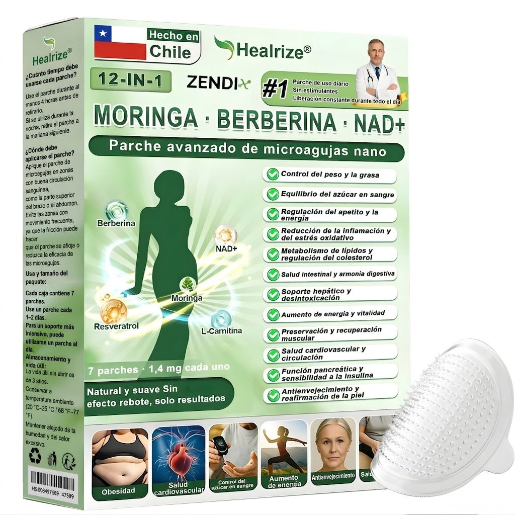 Tienda Oficial | 𝐻𝑒𝑎𝑙𝑟𝑖𝑧𝑒® 𝑴𝒐𝒓𝒊𝒏𝒈𝗮 · 𝐁𝐞𝐫𝐛𝐞𝐫𝐢𝐧𝐞 × 𝙉𝘼𝐃+ 𝟏2-en-1 𝗔𝗱𝘃𝗮𝗻𝗰𝗲𝗱 𝙉𝙖𝙣𝙤 𝙈𝙞𝙘𝙧𝙤𝙣𝙚𝙚𝐝𝐥𝐞 𝐏𝐚𝑡𝑐𝚑 🇨🇱 (Solo una vez al día, cambios visibles en 7 días) 👨‍⚕️ Para obesidad, piel flácida, diabetes, apnea del sueño, problemas articulares y más💝